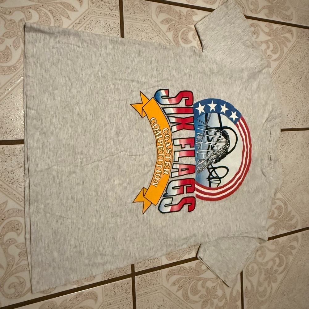 Six Flags Gray Graphic Tee